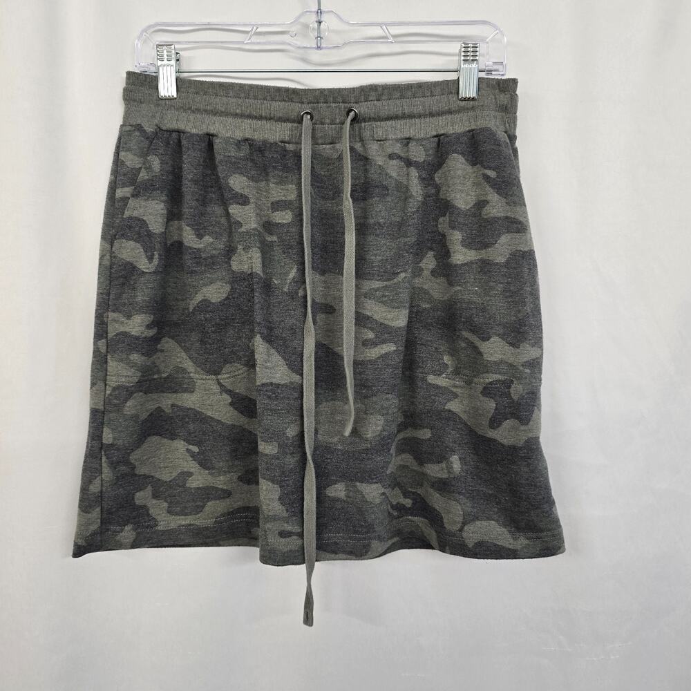 Jane & Delancey Skirt Women's L Green Camo Elastic Waist Drawstring Pockets